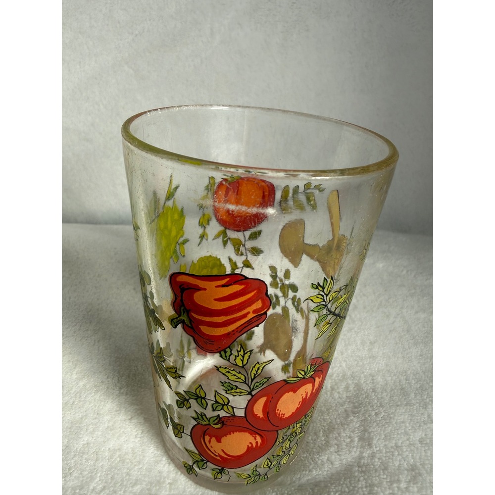 Vintage Arcoroc France "Spice Of Life Vegetable Garden" Juice Glass Lot of 1